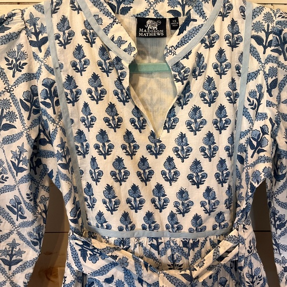 Madison Mathews Block Print Tiered Dress - Picture 2 of 8